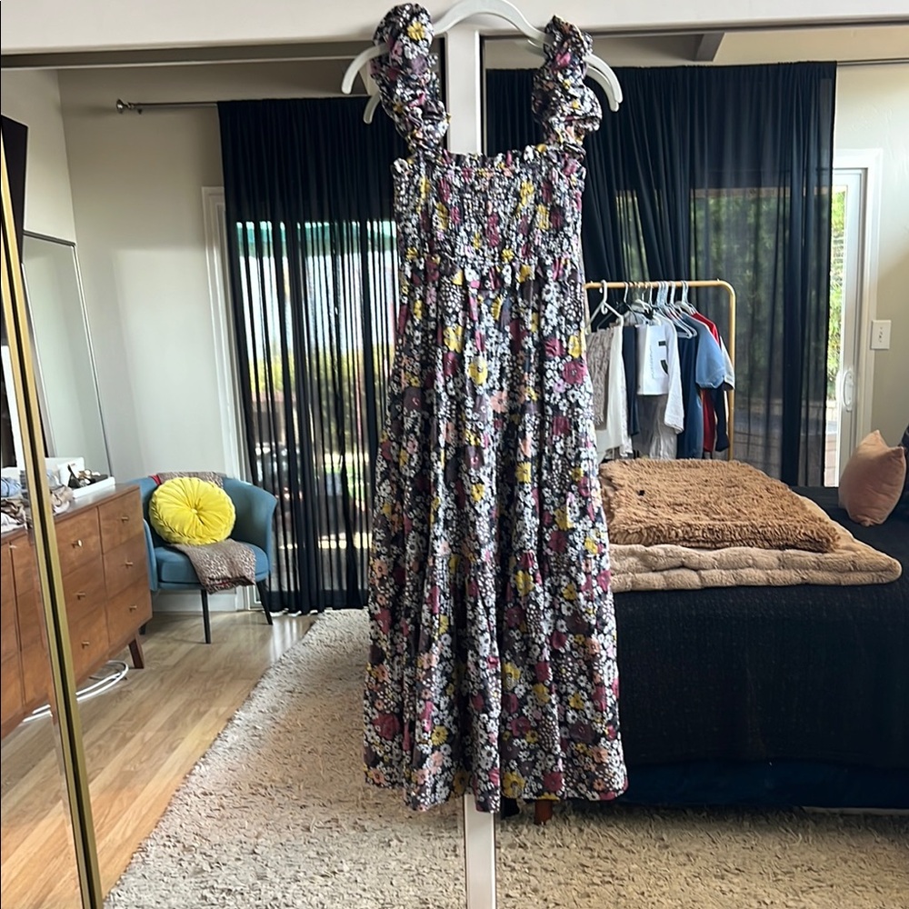 Sea New York smocked off shoulder midi Dress